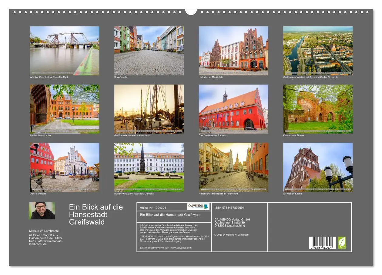 Bild: 9783457802694 | Ein Blick auf die Hansestadt Greifswald (Wandkalender 2026 DIN A2...