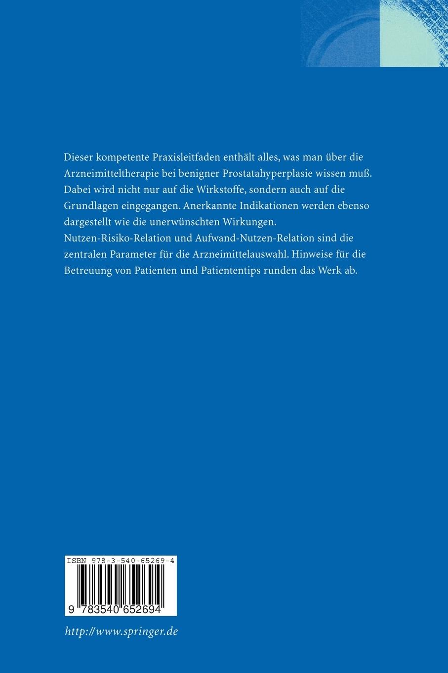 Rückseite: 9783540652694 | Benigne Prostatahyperplasie | Grundlagen und Therapie | Taschenbuch