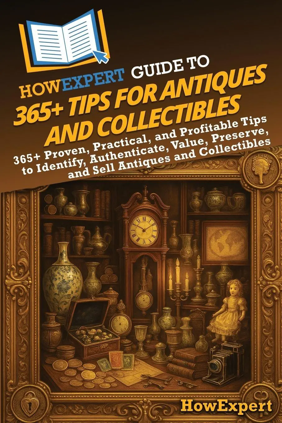 Cover: 9798895732694 | HowExpert Guide to 365+ Tips for Antiques and Collectibles | Howexpert