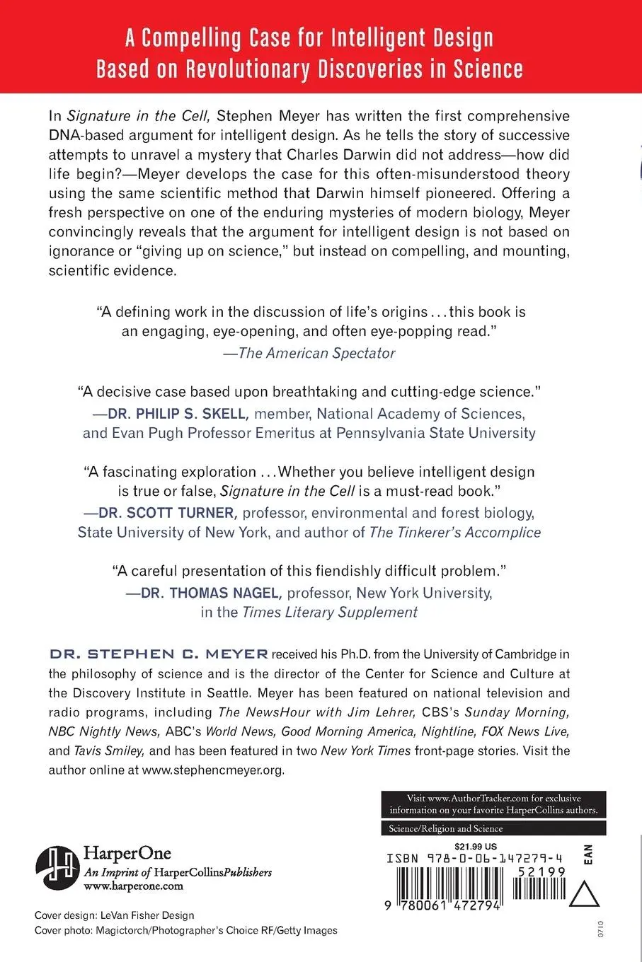 Rückseite: 9780061472794 | Signature in the Cell | Stephen C Meyer | Taschenbuch | Englisch