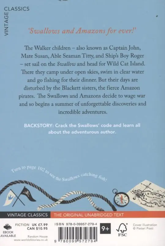 Rückseite: 9780099572794 | Swallows and Amazons | Arthur Ransome | Taschenbuch | 501 S. | 2012