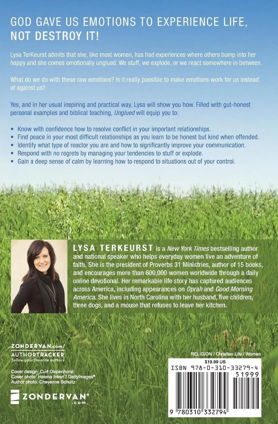 Rückseite: 9780310332794 | Unglued | Making Wise Choices in the Midst of Raw Emotions | Terkeurst