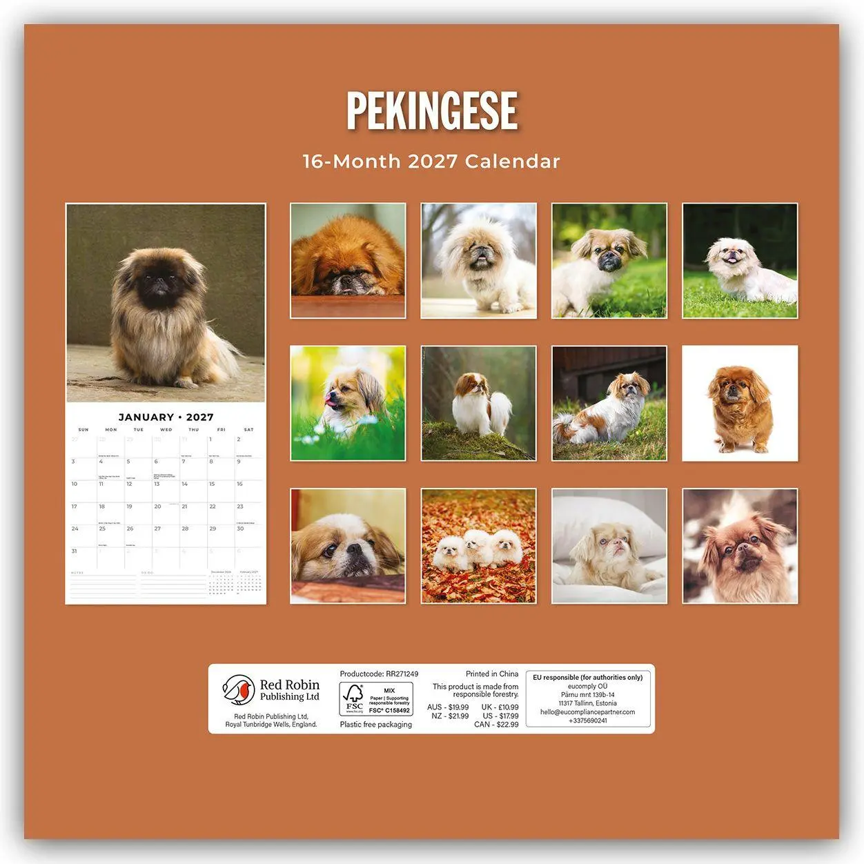 Rückseite: 9781837012794 | Pekingese - Pekinese - Peking Palasthund 2027 - 16-Monatskalender