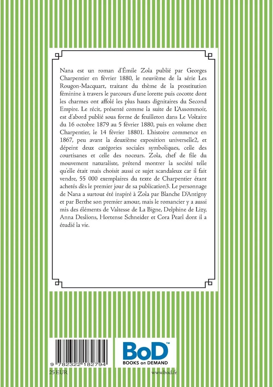 Rückseite: 9782322182794 | Nana | un roman d'Émile Zola (texte intégral | Émile Zola | Buch