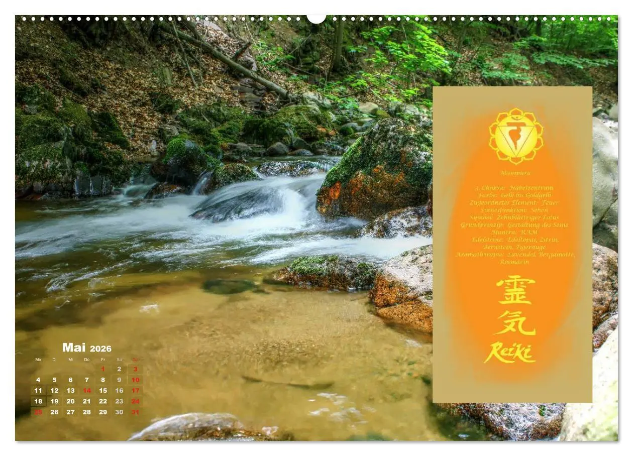Bild: 9783516052794 | REIKI - Chakrameditation (Wandkalender 2026 DIN A2 quer), CALVENDO...