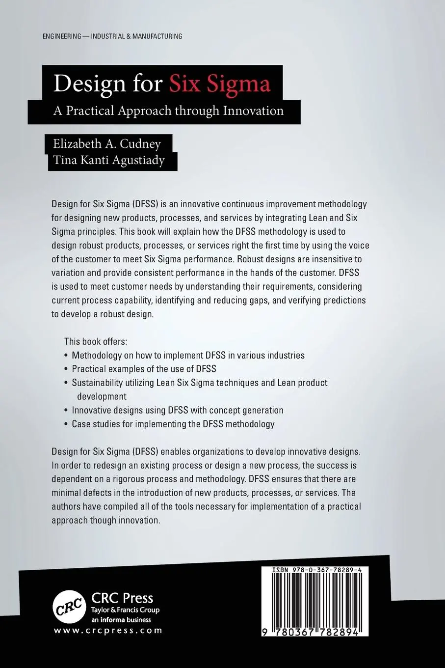 Rückseite: 9780367782894 | Design for Six Sigma | A Practical Approach through Innovation | Buch