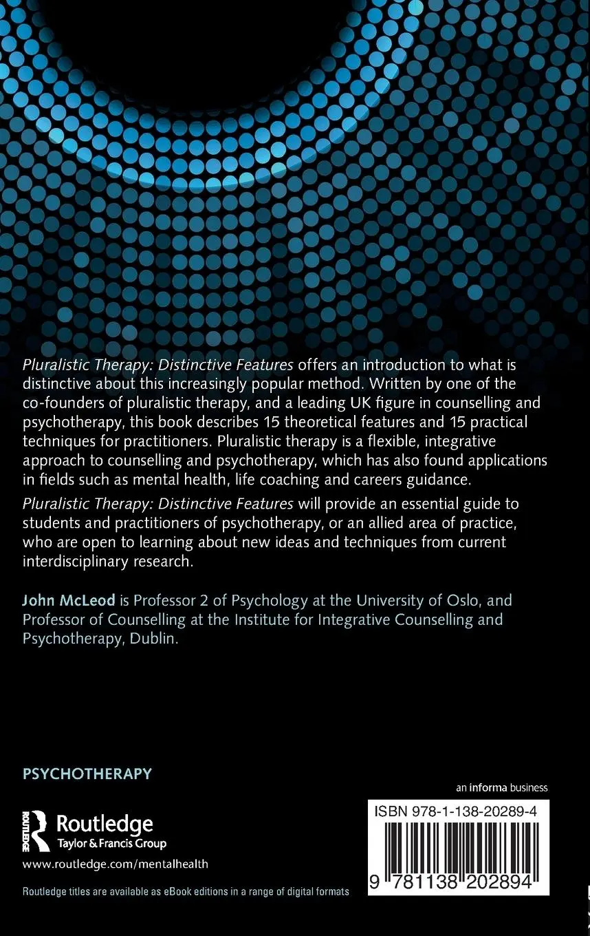 Rückseite: 9781138202894 | Pluralistic Therapy | Distinctive Features | John Mcleod | Taschenbuch