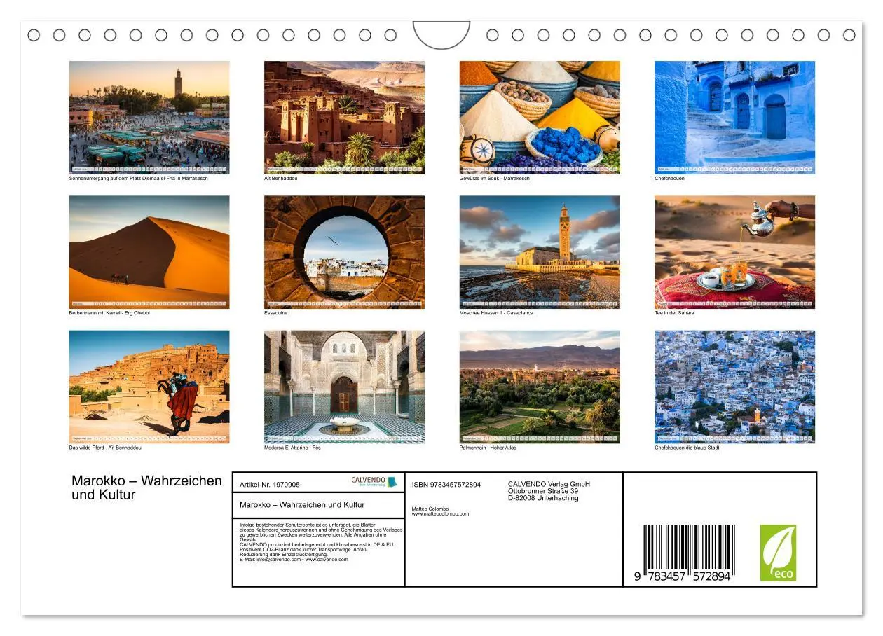 Bild: 9783457572894 | Marokko - Wahrzeichen und Kultur (Wandkalender 2026 DIN A4 quer),...