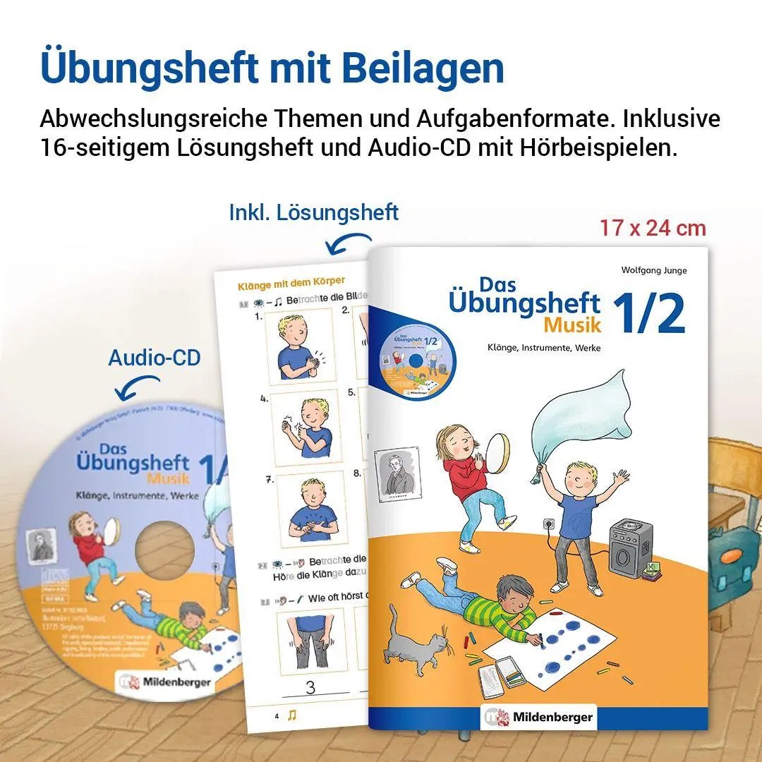 Bild: 9783619172894 | Das Übungsheft Musik 1/2 | Klänge, Instrumente, Werke | Wolfgang Junge
