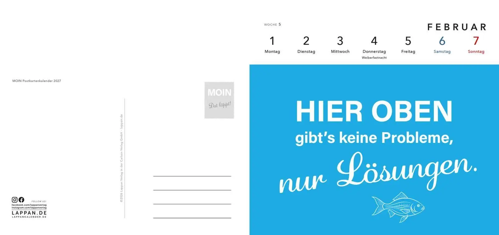 Bild: 9783830322894 | MOIN!: Postkartenkalender 2027 | Lappan Verlag | Kalender | MOIN!
