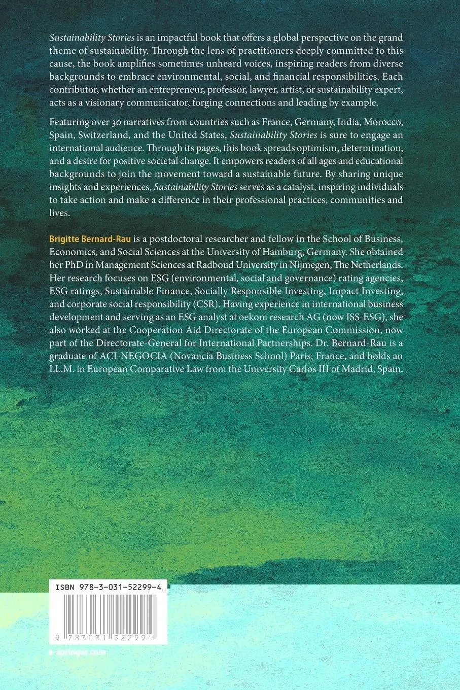 Rückseite: 9783031522994 | Sustainability Stories | Brigitte Bernard-Rau | Taschenbuch | xxiv