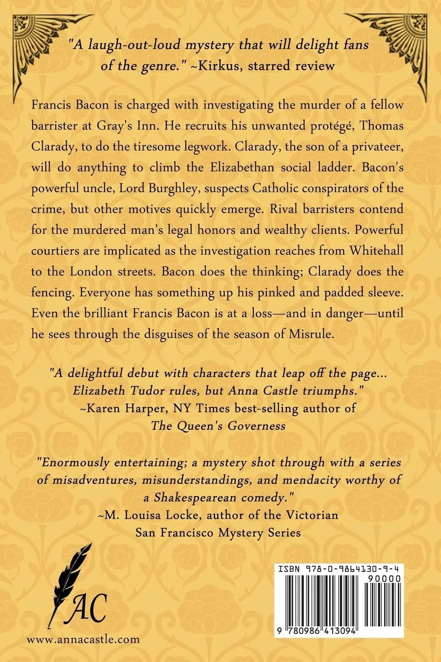 Rückseite: 9780986413094 | Murder by Misrule | A Francis Bacon Mystery | Anna Castle | Buch