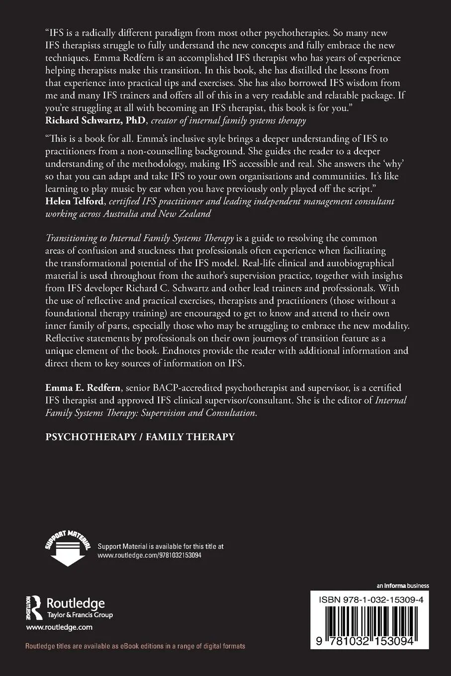 Rückseite: 9781032153094 | Transitioning to Internal Family Systems Therapy | Emma E. Redfern