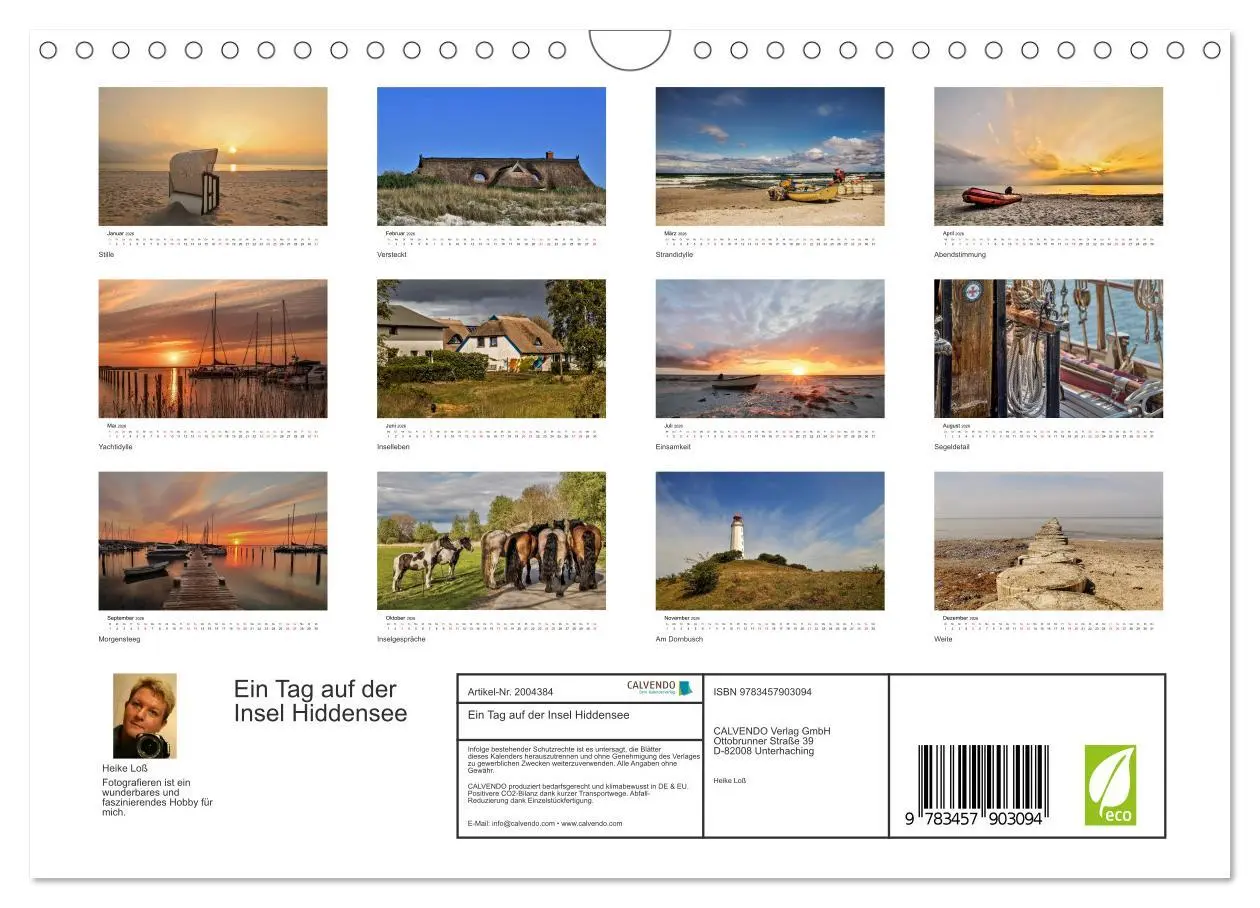 Bild: 9783457903094 | Ein Tag auf der Insel Hiddensee (Wandkalender 2026 DIN A4 quer),...
