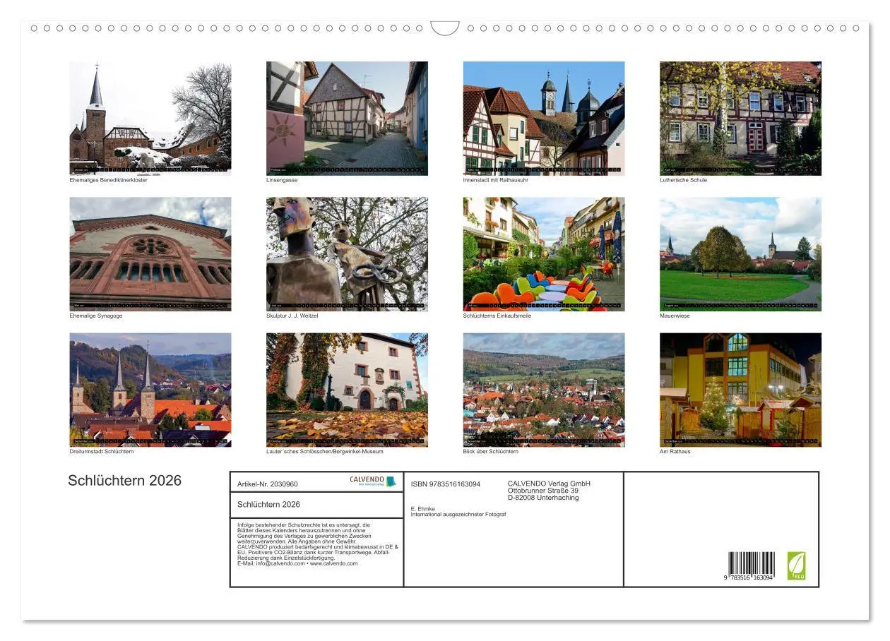 Bild: 9783516163094 | Schlüchtern 2026 (Wandkalender 2026 DIN A2 quer), CALVENDO...