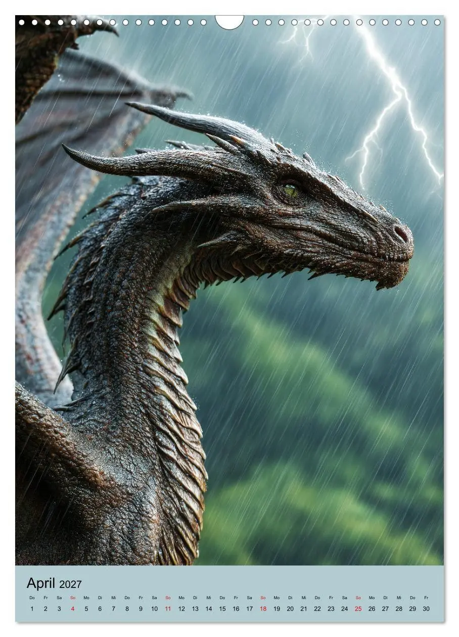 Bild: 9783516853094 | Drachen Kalender - ein Jahr mit mystischen Fabelwesen (Wandkalender...