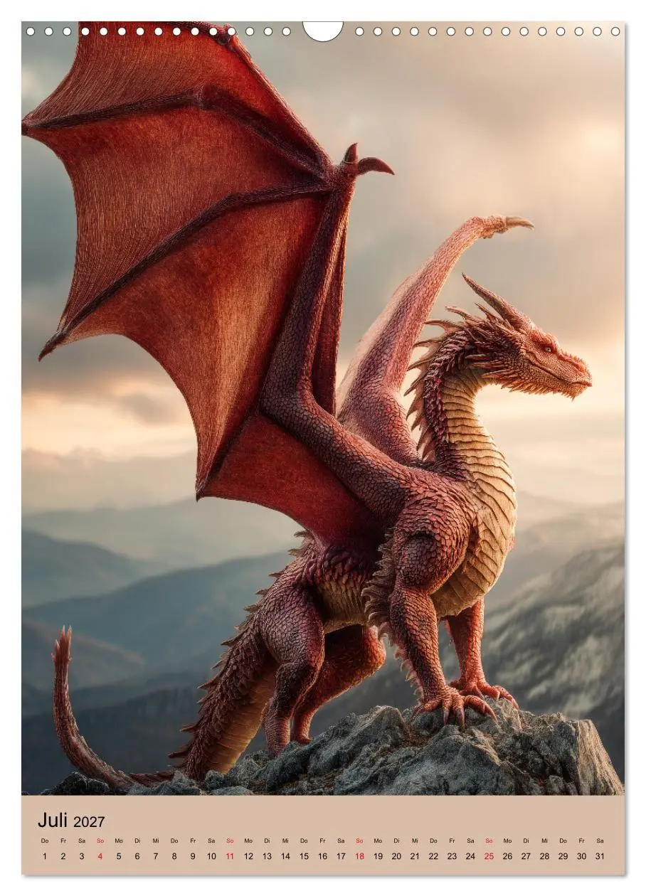Bild: 9783516853094 | Drachen Kalender - ein Jahr mit mystischen Fabelwesen (Wandkalender...