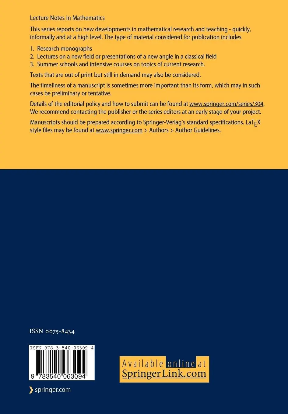 Rückseite: 9783540063094 | Elliptic Curves | A. Robert | Taschenbuch | Englisch | Springer Berlin