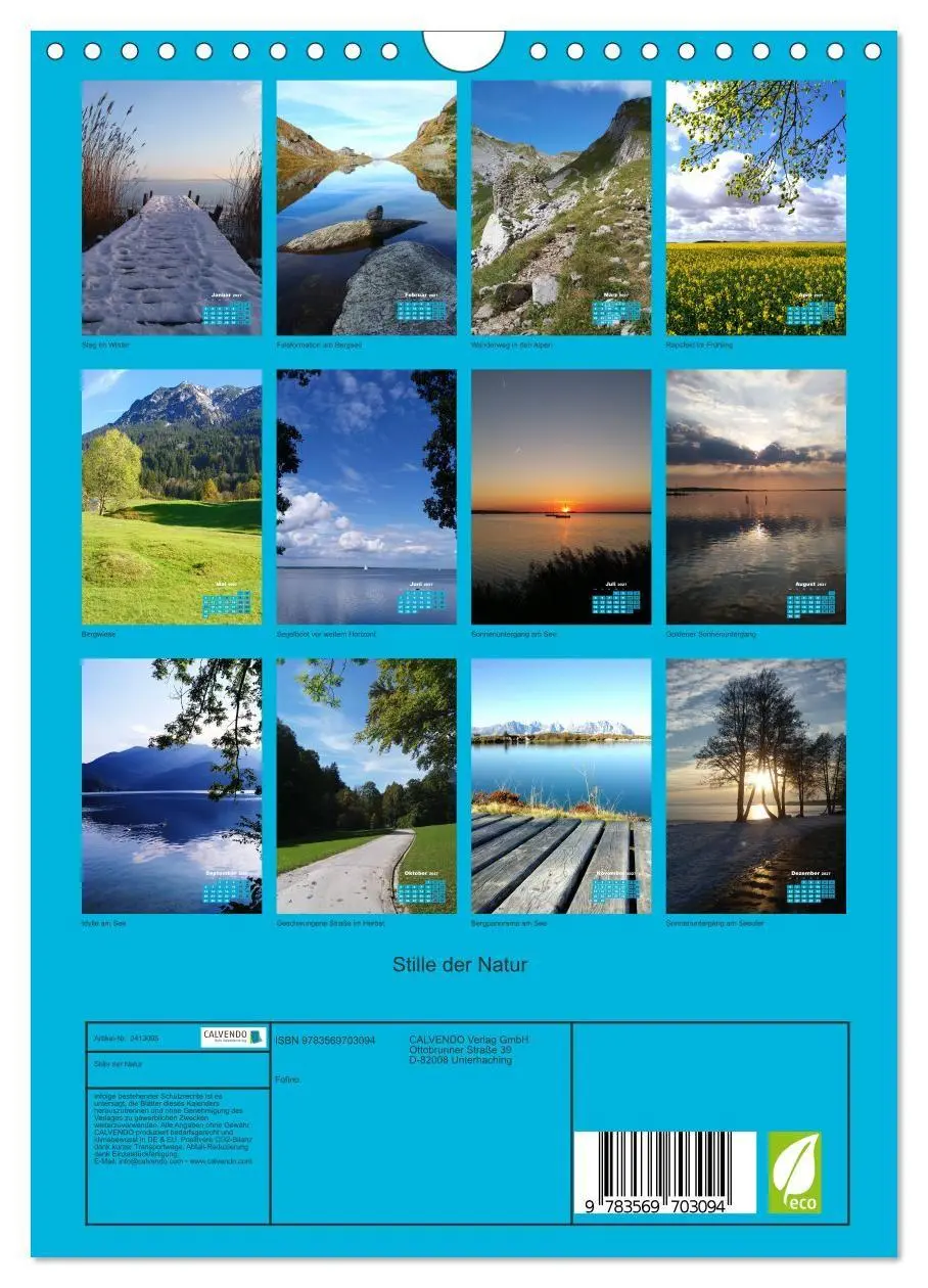 Bild: 9783569703094 | Stille der Natur (Wandkalender 2027 DIN A4 hoch), CALVENDO...