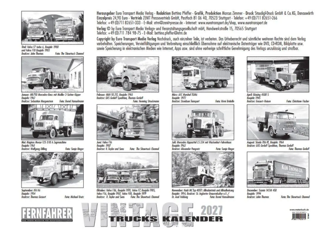 Rückseite: 9783613323094 | Vintage Trucks Kalender 2027 | Kalender | 14 S. | Deutsch | 2027