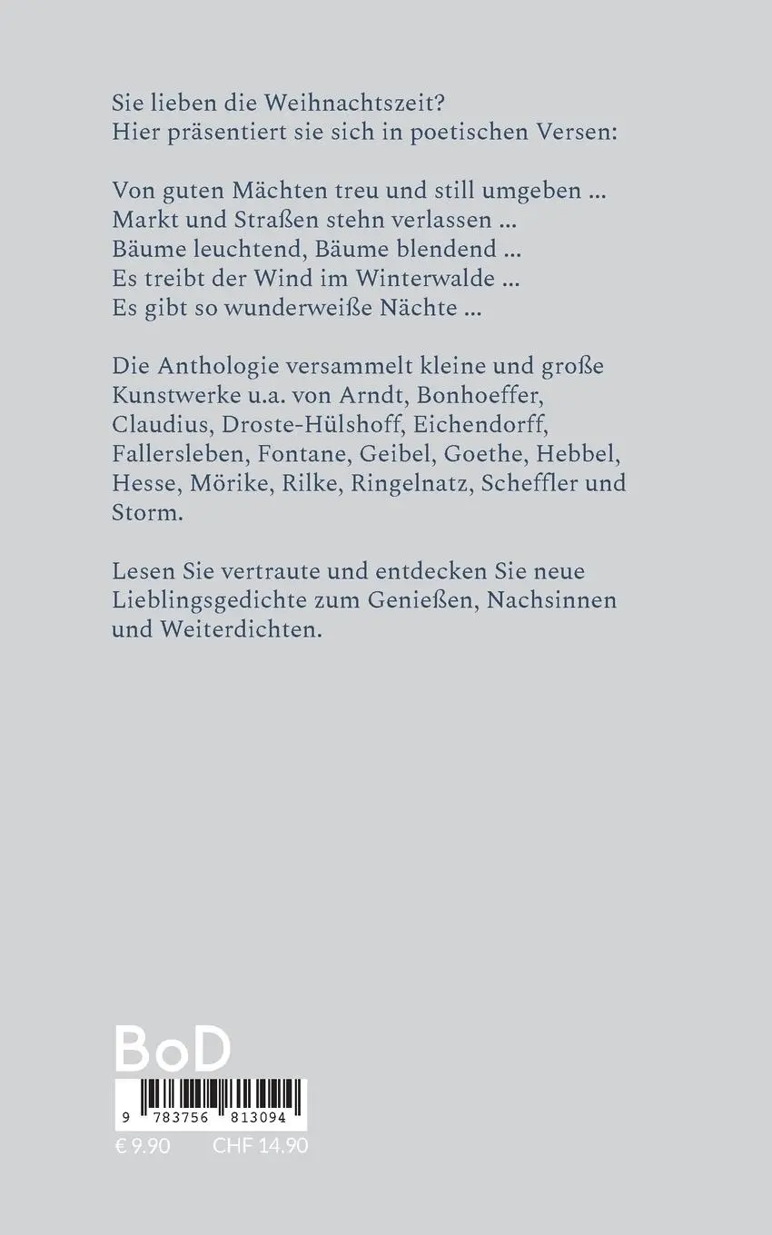 Rückseite: 9783756813094 | Weihnachtsgedichte | Lyrik für besinnliche Tage | Schulte-Herrmann
