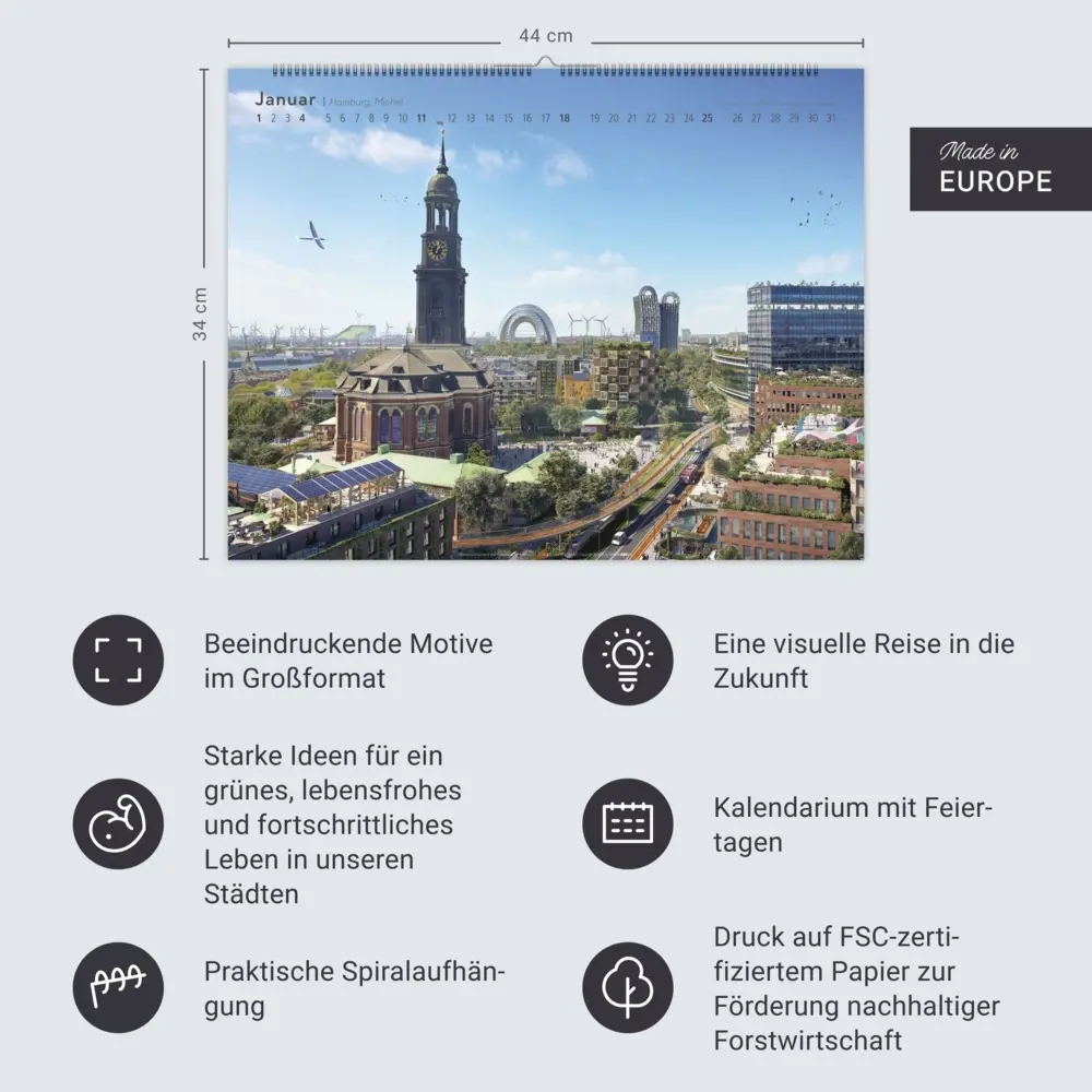 Bild: 9783839903094 | Green Cities Kalender 2026 - Eine Reise in die Welt von morgen | 14 S.