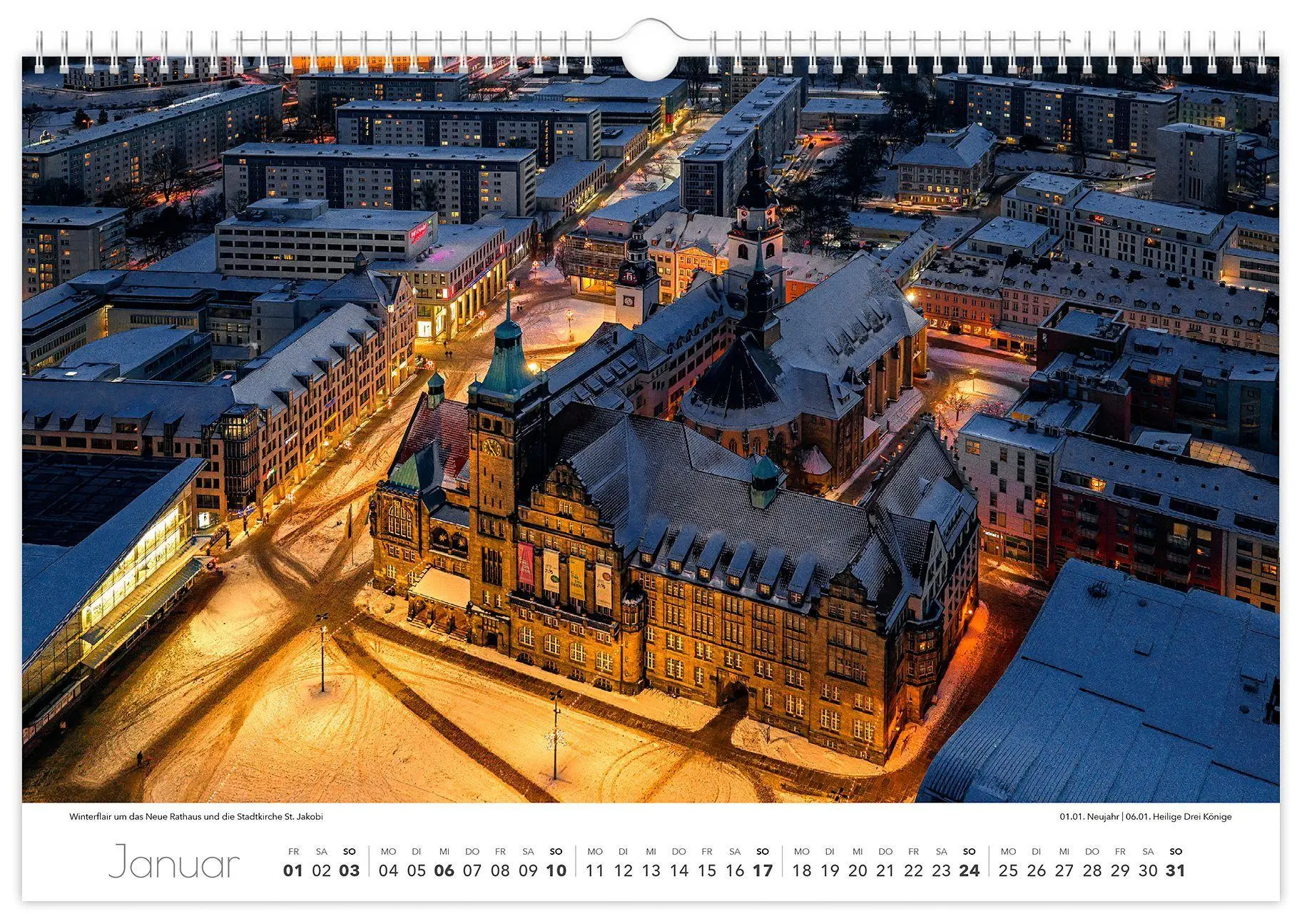 Bild: 9783912303094 | Kalender Chemnitz 2027 | 45 x 30 cm weißes Kalendarium | Schubert