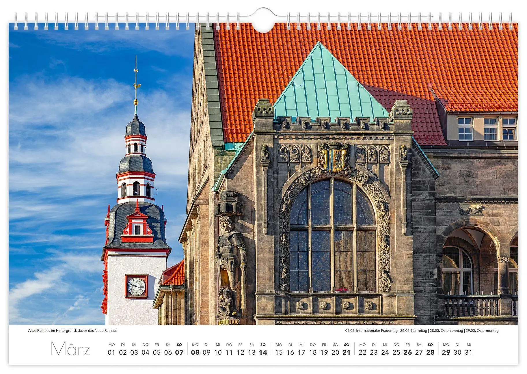 Bild: 9783912303094 | Kalender Chemnitz 2027 | 45 x 30 cm weißes Kalendarium | Schubert