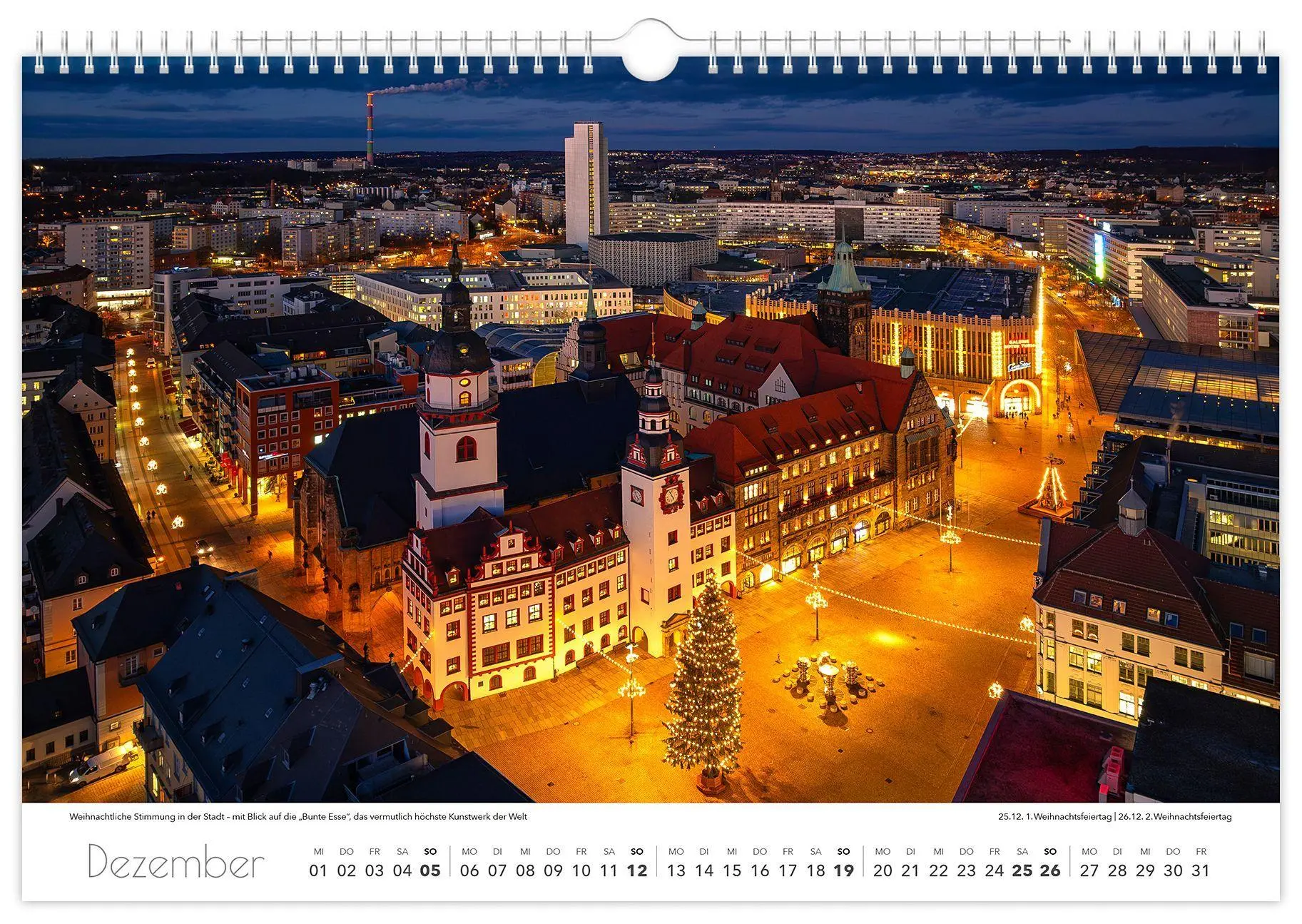 Bild: 9783912303094 | Kalender Chemnitz 2027 | 45 x 30 cm weißes Kalendarium | Schubert