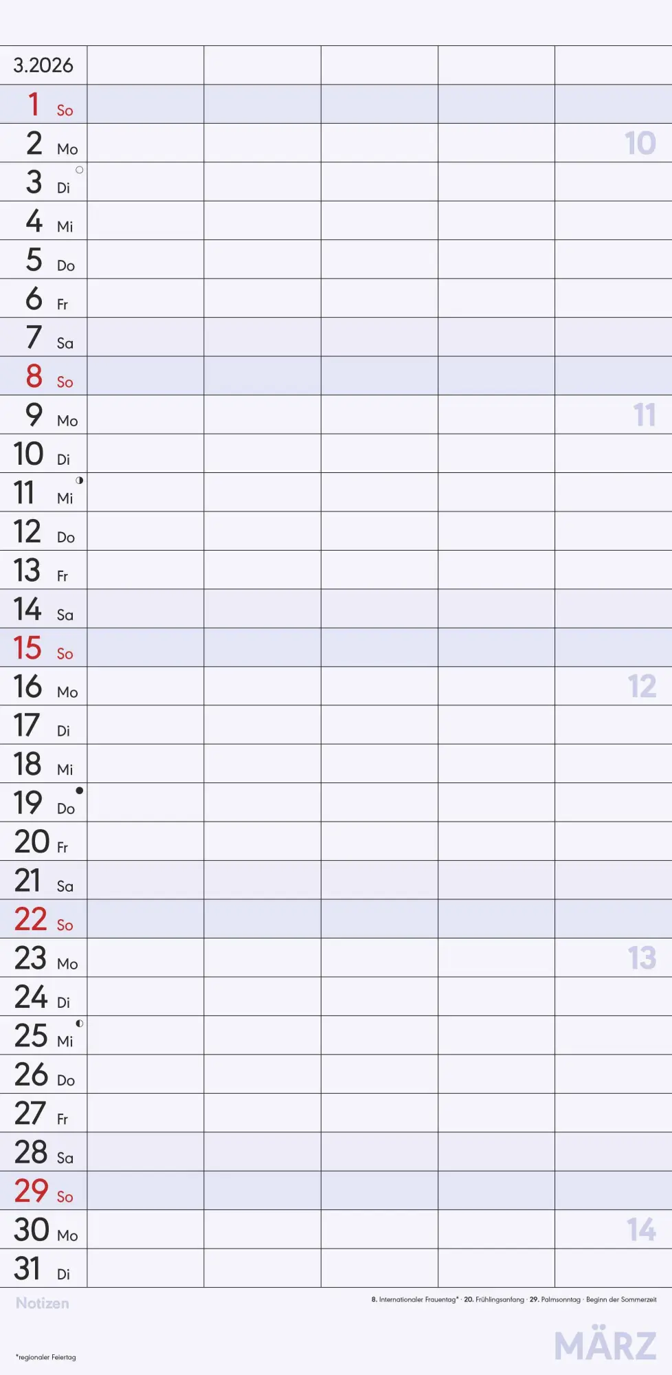 Bild: 4069095003194 | Superplaner L 2026 5 Spalten - Familien-Timer 22x45 cm -...