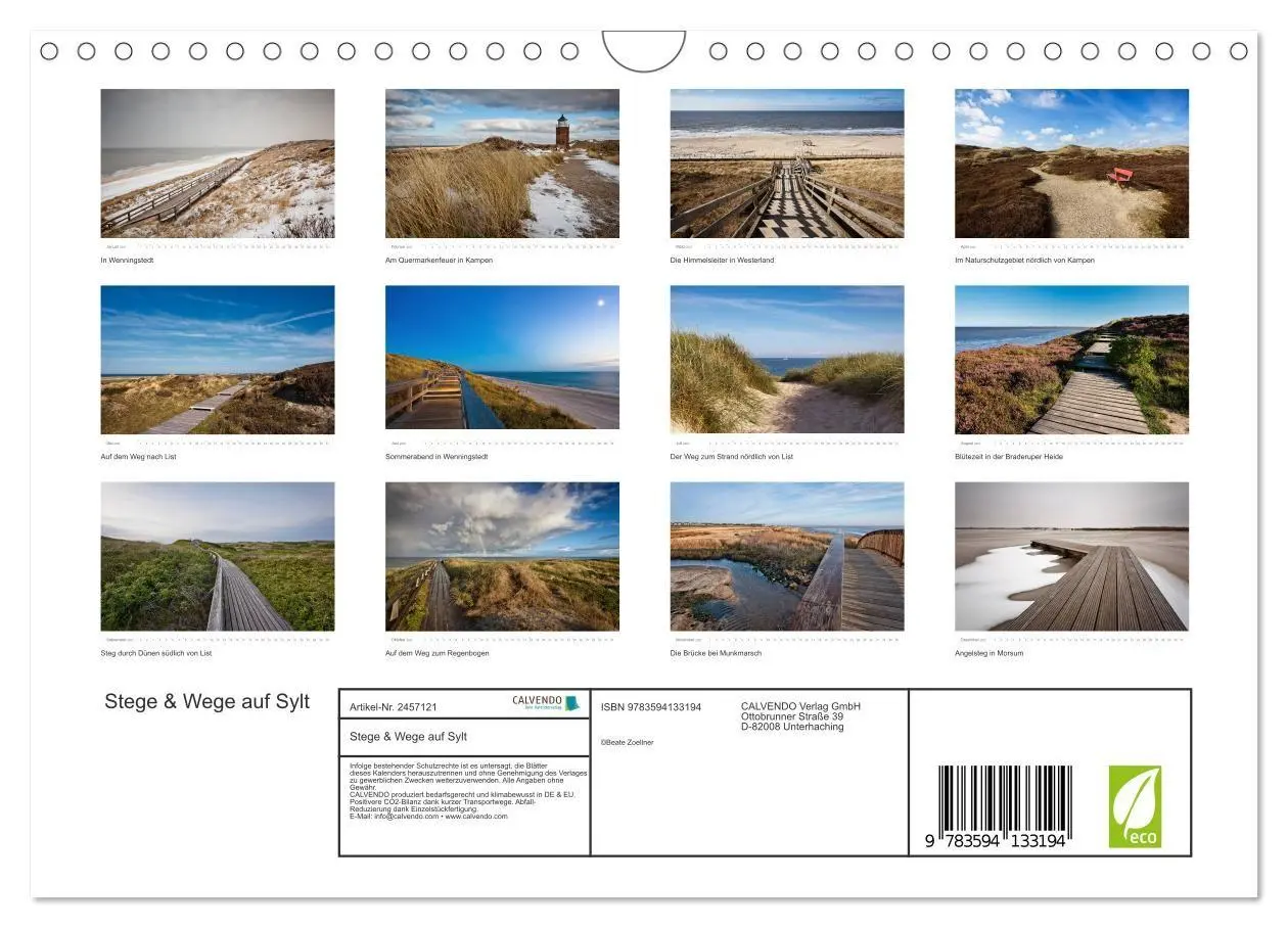Bild: 9783594133194 | Stege &amp; Wege auf Sylt (Wandkalender 2027 DIN A4 quer), CALVENDO...