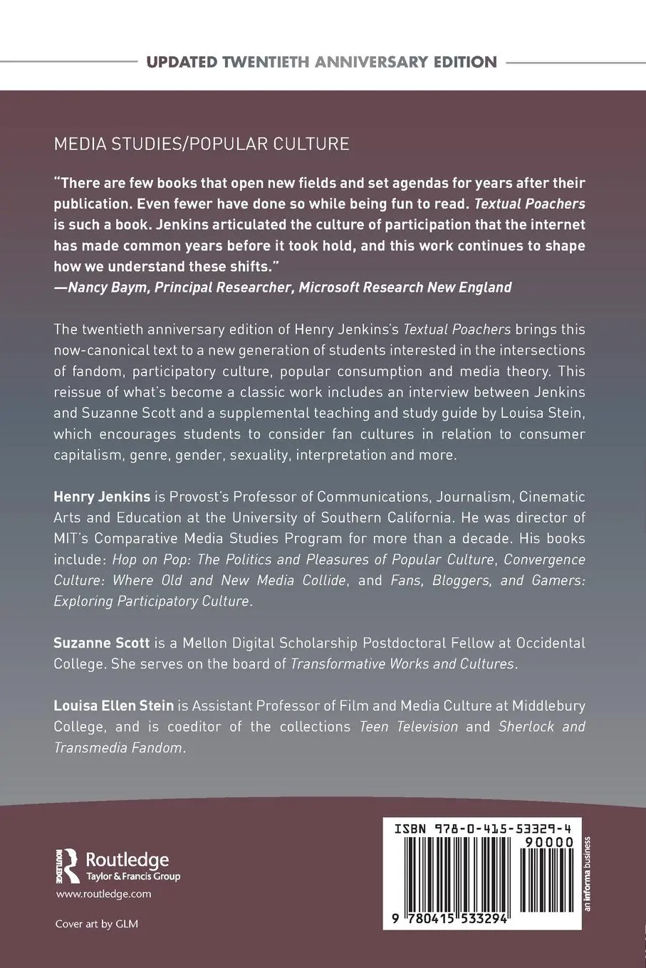Rückseite: 9780415533294 | Textual Poachers | Television Fans and Participatory Culture | Jenkins