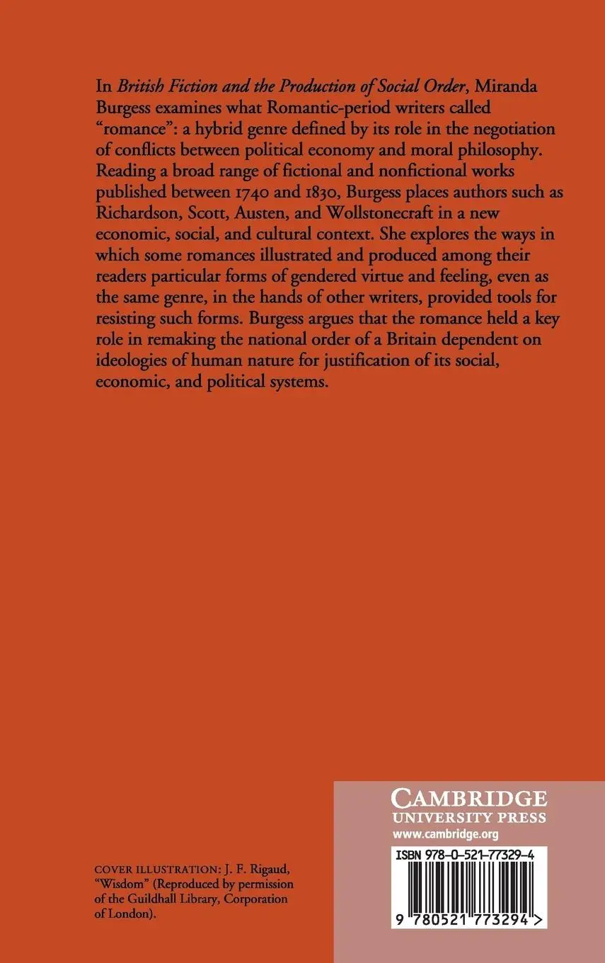 Rückseite: 9780521773294 | British Fiction and the Production of Social Order, 1740-1830 | Buch