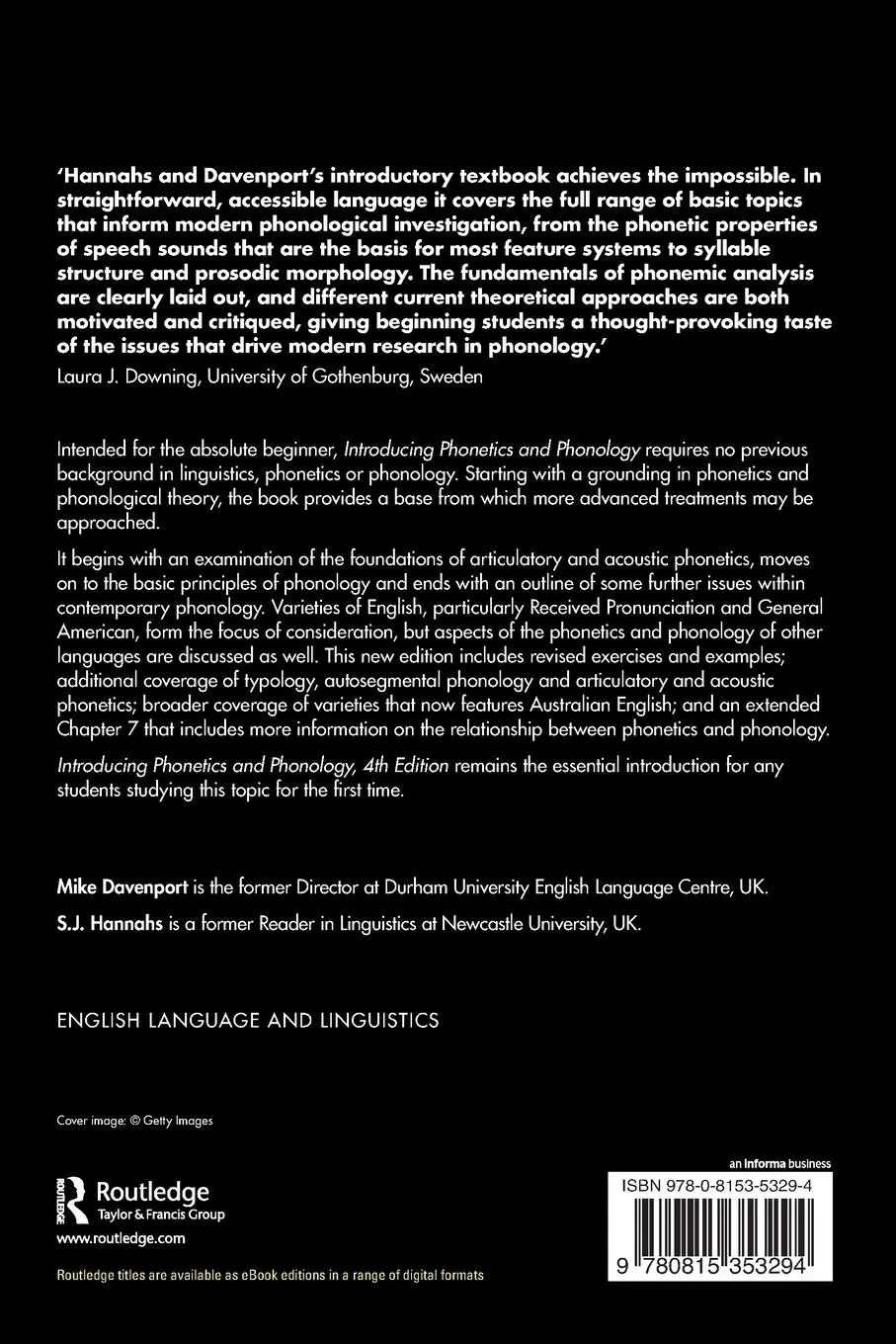 Rückseite: 9780815353294 | Introducing Phonetics and Phonology | Mike Davenport (u. a.) | Buch