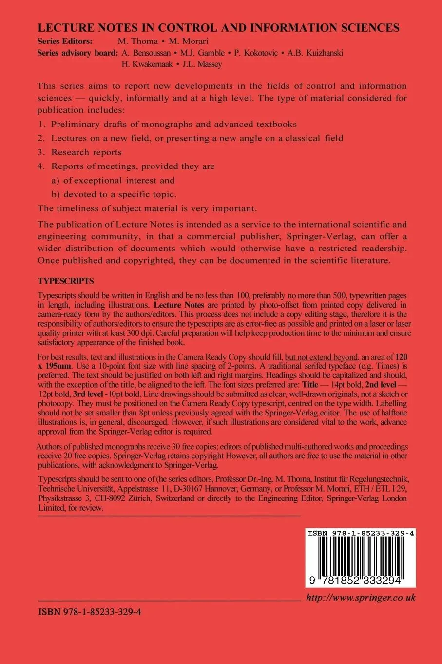 Rückseite: 9781852333294 | Non-linear Control Based on Physical Models | Andreas Kugi | Buch | xv