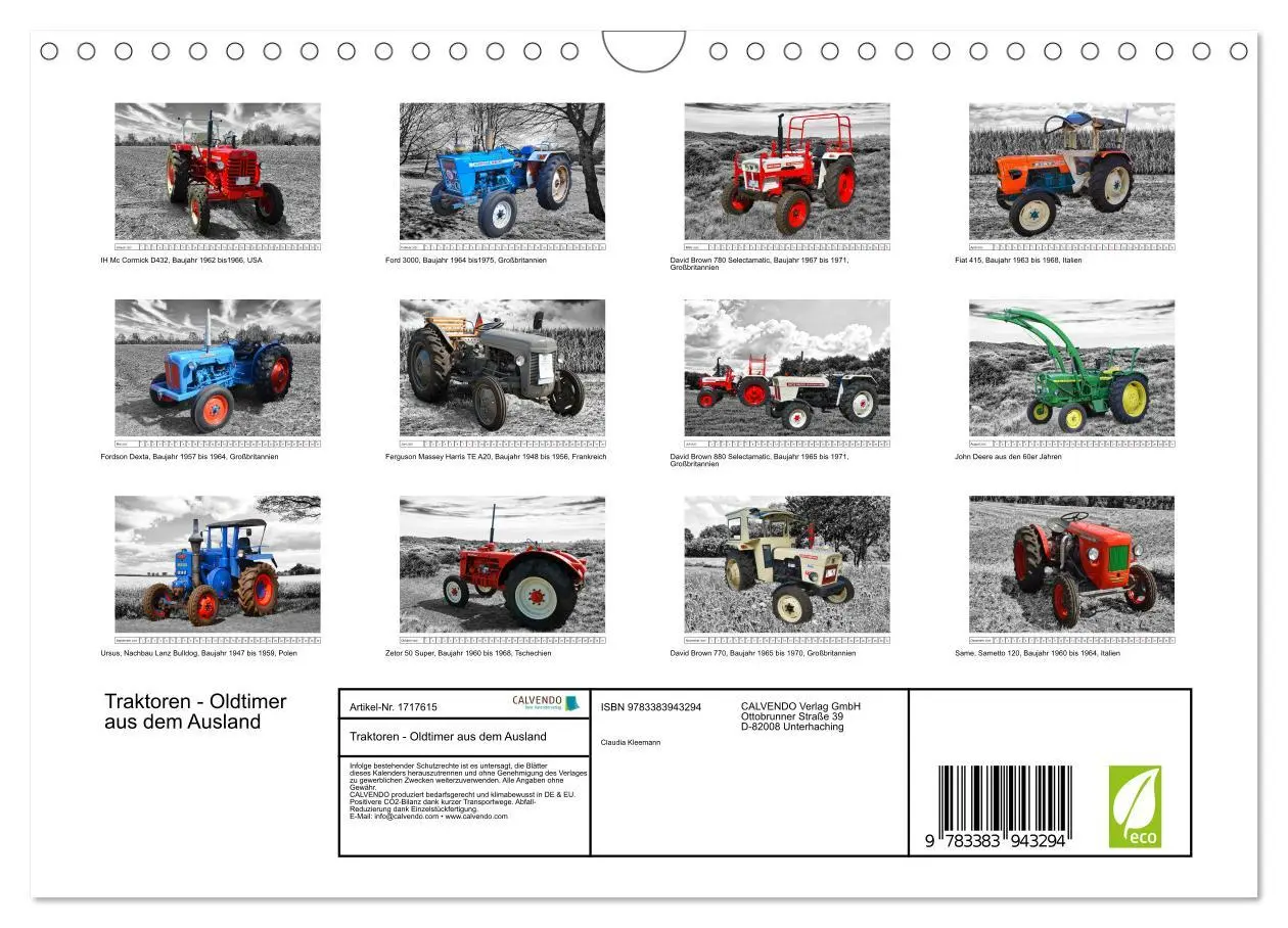 Bild: 9783383943294 | Traktoren - Oldtimer aus dem Ausland (Wandkalender 2025 DIN A4...