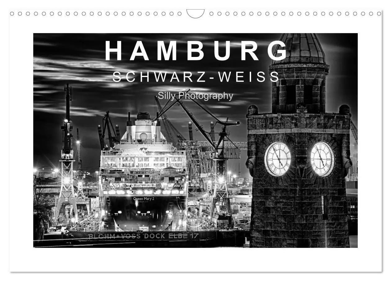 Cover: 9783435653294 | Hamburg in schwarz-weiss (Wandkalender 2025 DIN A3 quer), CALVENDO...