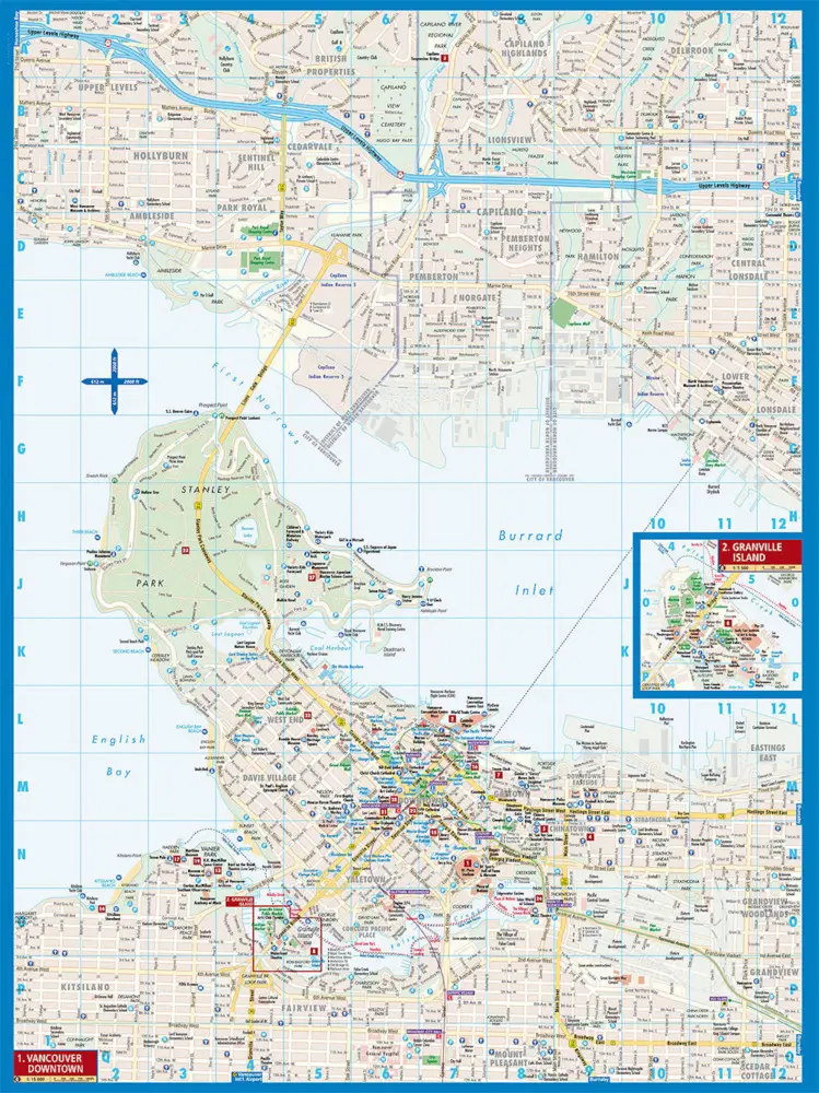 Bild: 9783866093294 | Borch Map Vancouver | (Land-)Karte | Mehrfarbendruck. Gefalzt | 2 S.