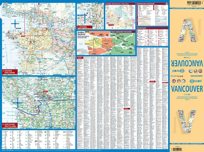 Bild: 9783866093294 | Borch Map Vancouver | (Land-)Karte | Mehrfarbendruck. Gefalzt | 2 S.