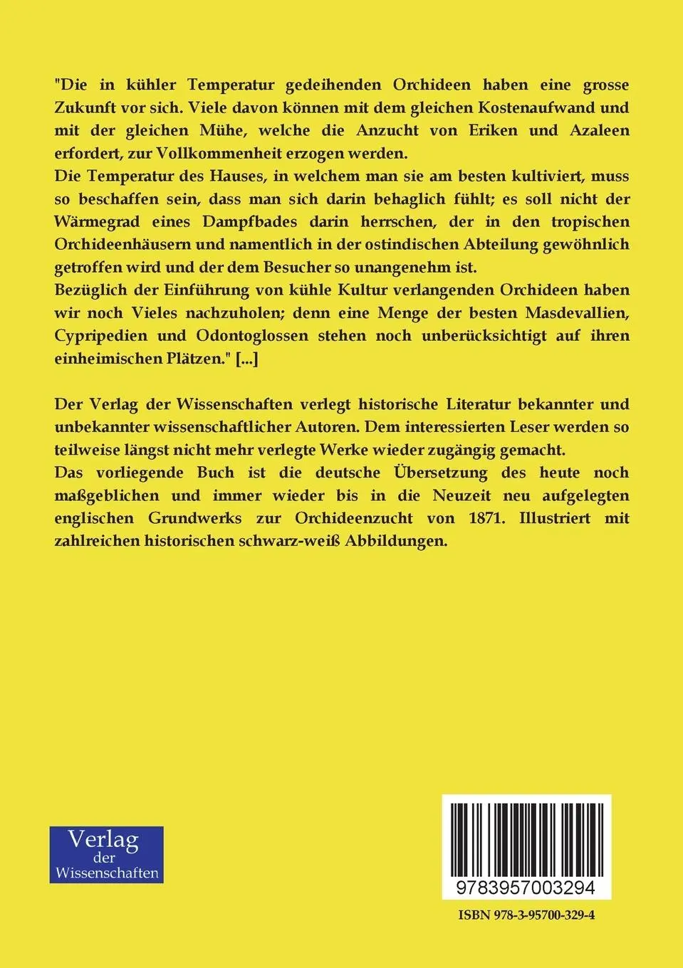 Rückseite: 9783957003294 | Die Orchideen des temperierten und kalten Hauses | Frederic Burbridge