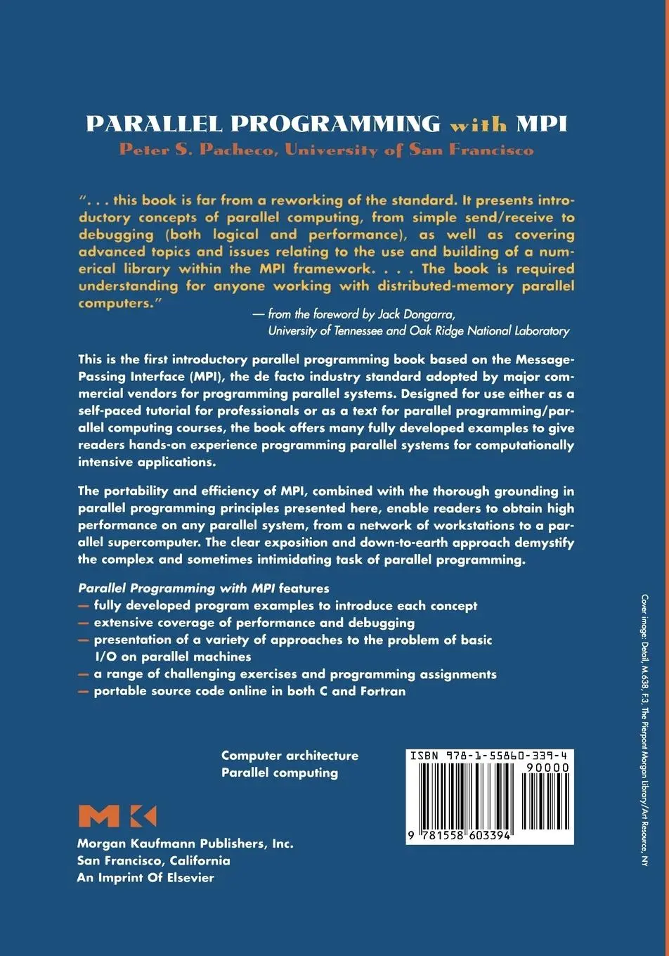 Rückseite: 9781558603394 | Parallel Programming with Mpi | Peter Pacheco | Taschenbuch | Englisch