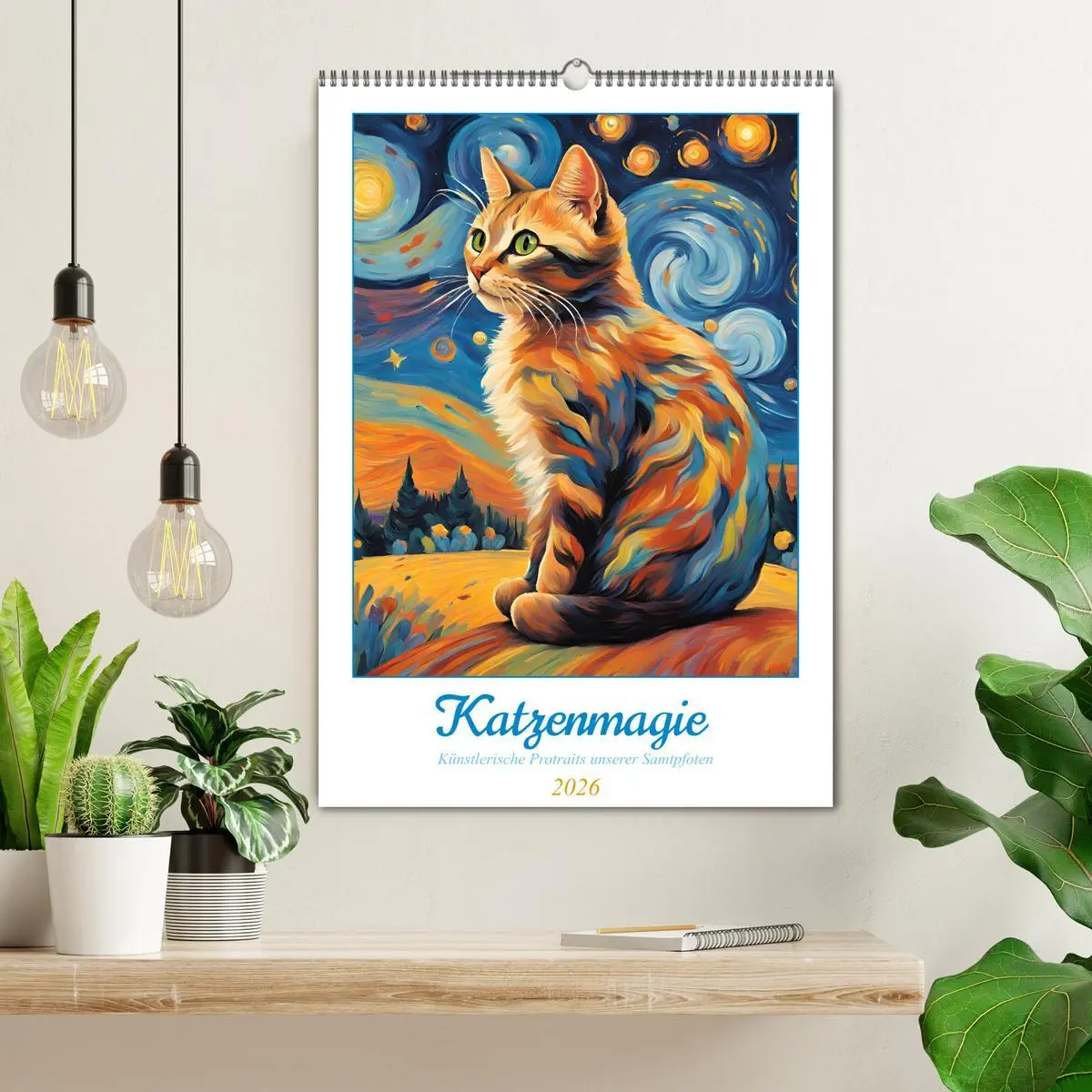 Bild: 9783457283394 | Katzenmagie (Wandkalender 2026 DIN A2 hoch), CALVENDO Monatskalender