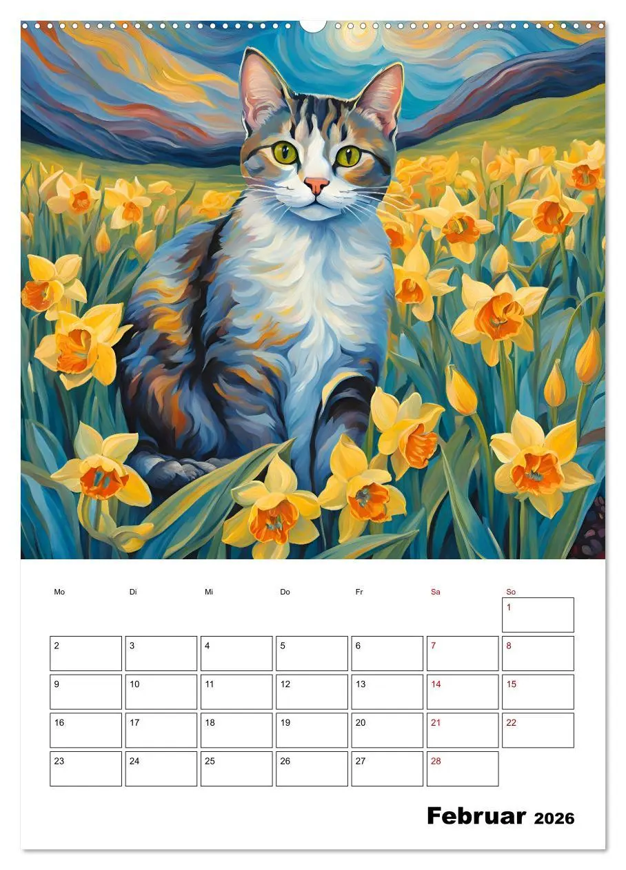 Bild: 9783457283394 | Katzenmagie (Wandkalender 2026 DIN A2 hoch), CALVENDO Monatskalender