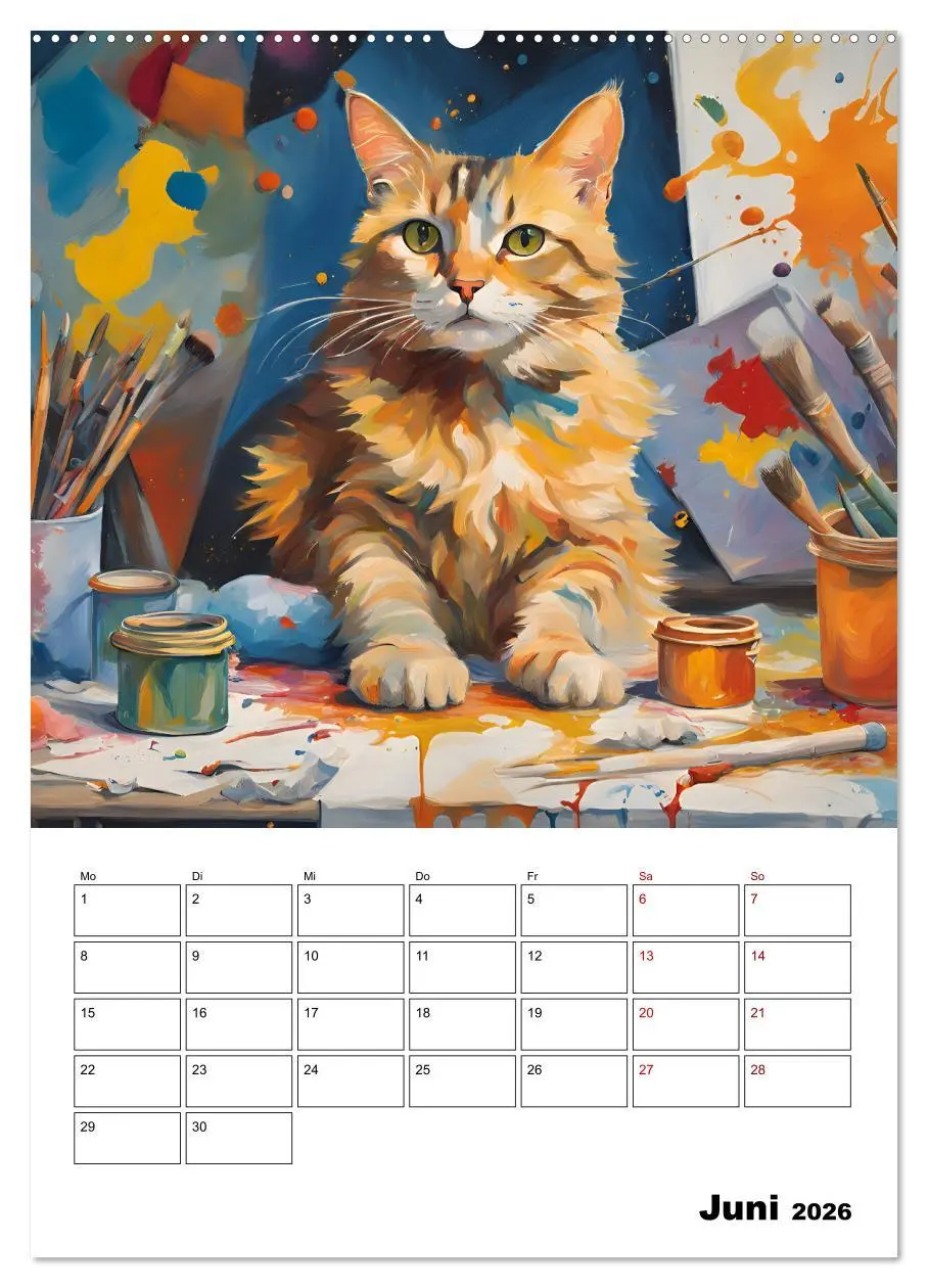 Bild: 9783457283394 | Katzenmagie (Wandkalender 2026 DIN A2 hoch), CALVENDO Monatskalender