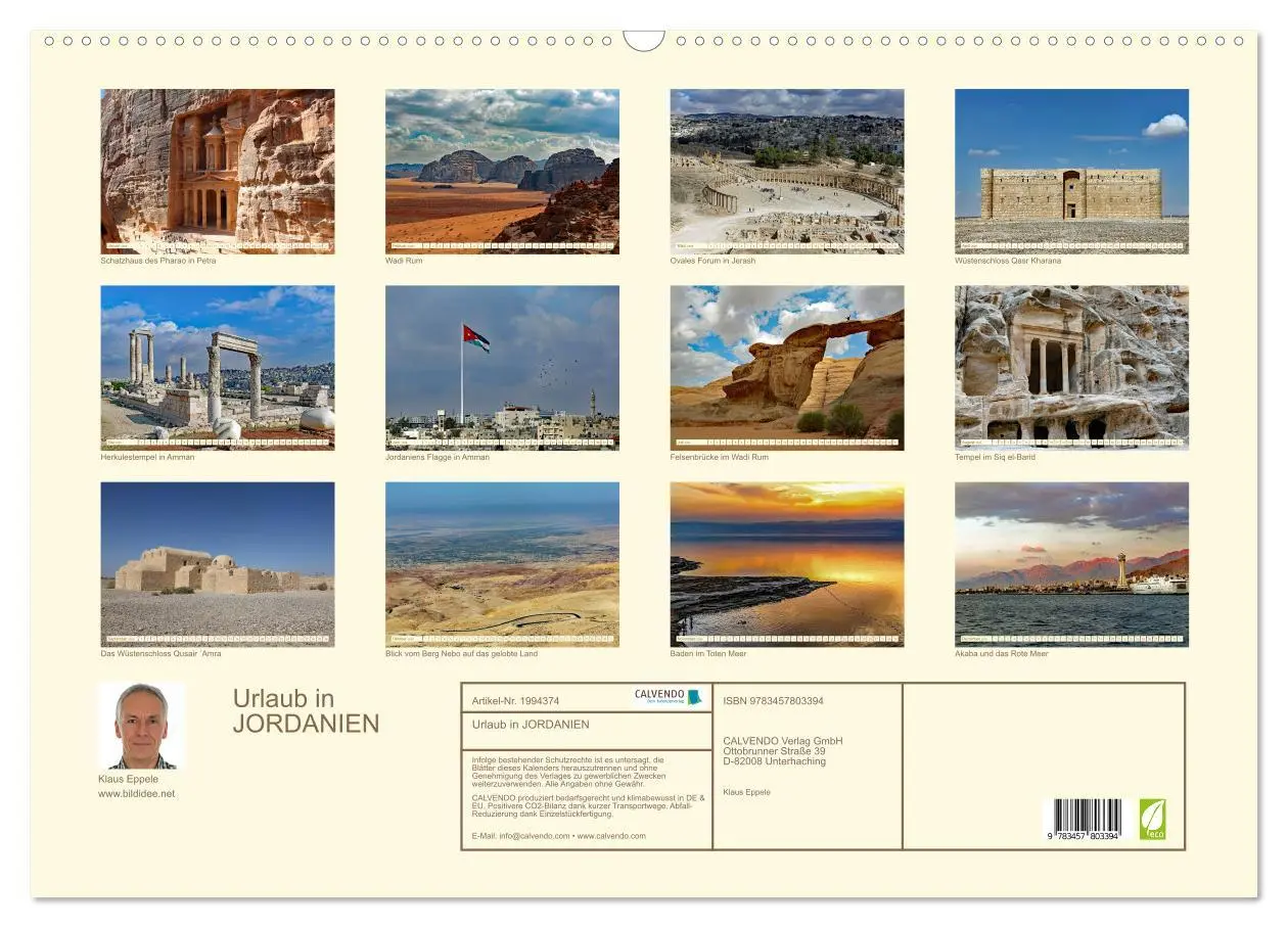 Bild: 9783457803394 | Urlaub in JORDANIEN (Wandkalender 2026 DIN A2 quer), CALVENDO...