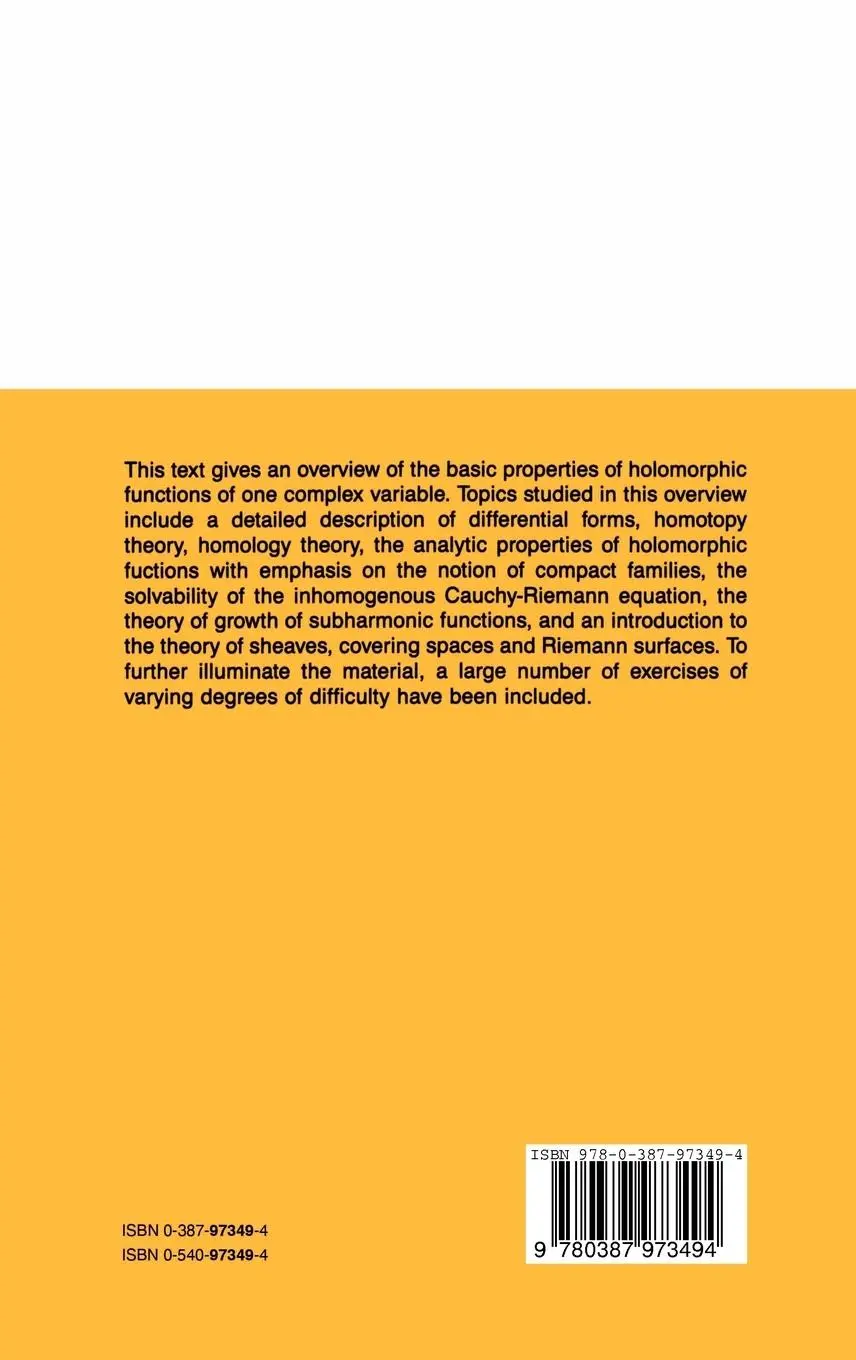 Rückseite: 9780387973494 | Complex Variables | An Introduction | Roger Gay (u. a.) | Buch | xii