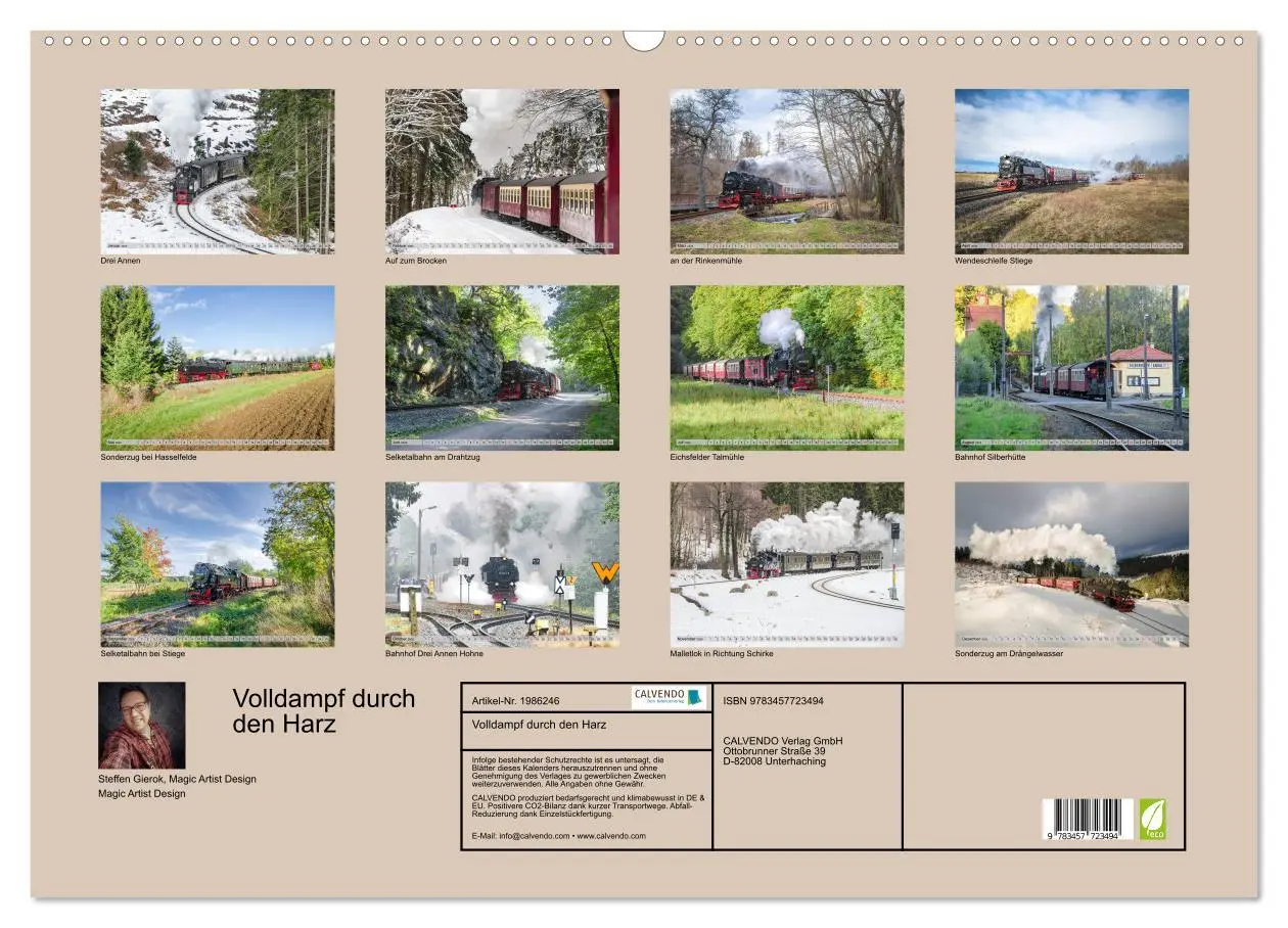 Bild: 9783457723494 | Volldampf durch den Harz (Wandkalender 2026 DIN A2 quer), CALVENDO...