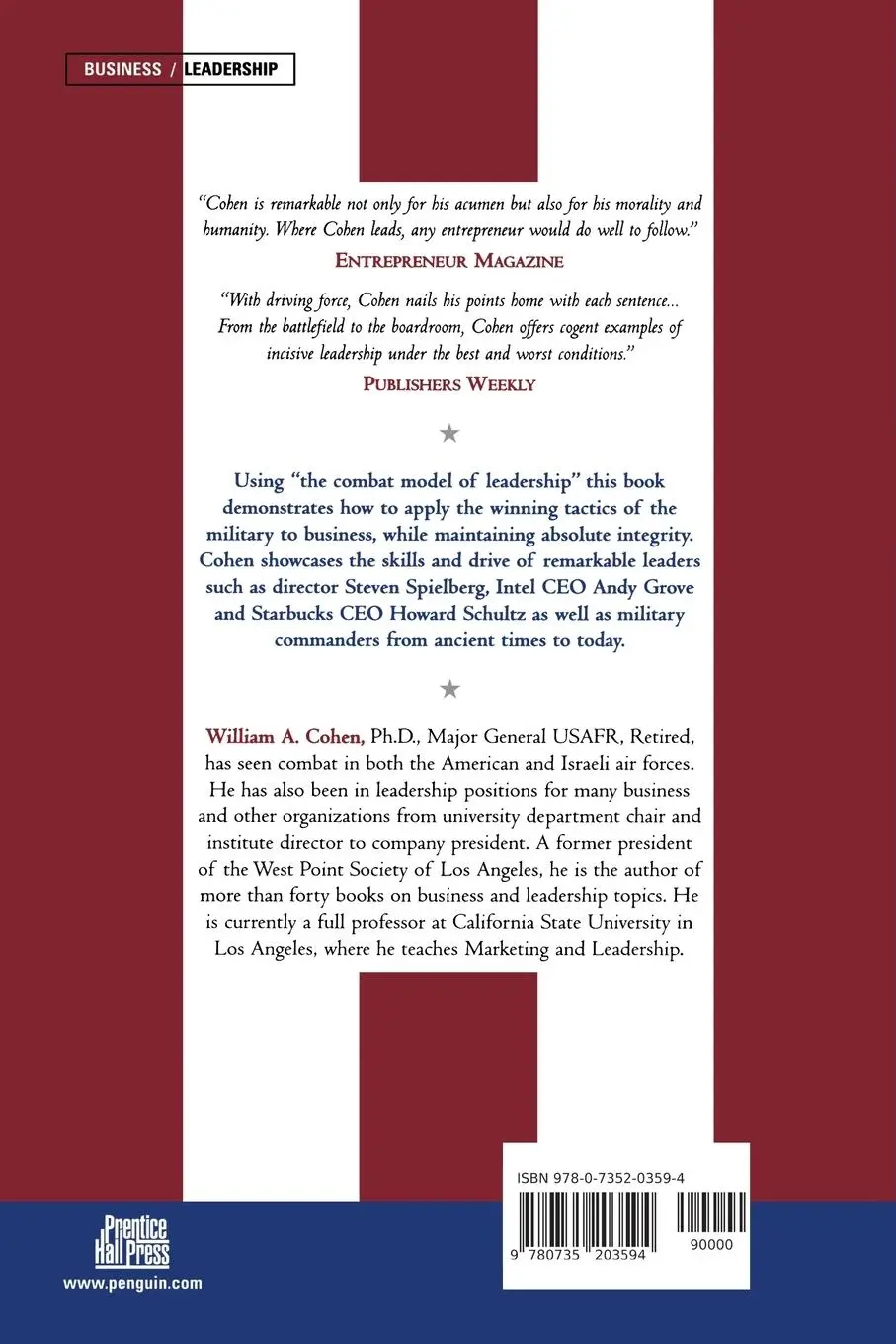 Rückseite: 9780735203594 | The New Art of the Leader | William Cohen | Taschenbuch | Englisch