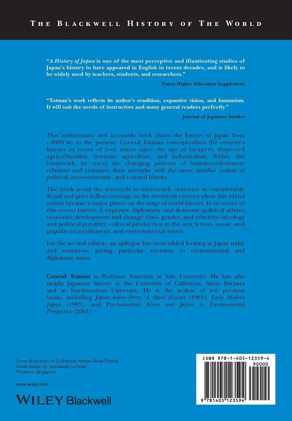 Rückseite: 9781405123594 | A History of Japan | Conrad Totman | Taschenbuch | Englisch | 2004