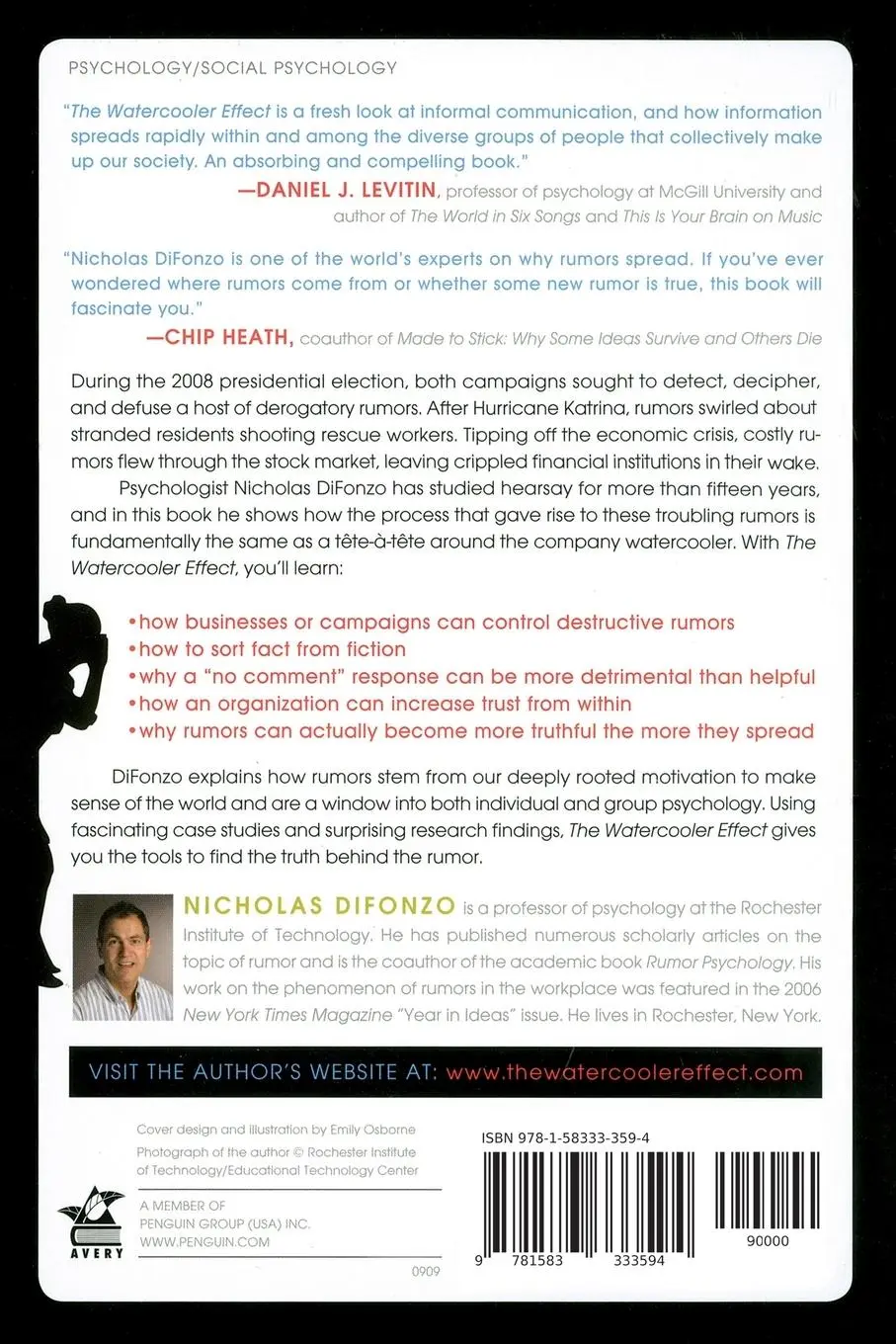 Rückseite: 9781583333594 | The Watercooler Effect | Nicholas Difonzo | Taschenbuch | Englisch